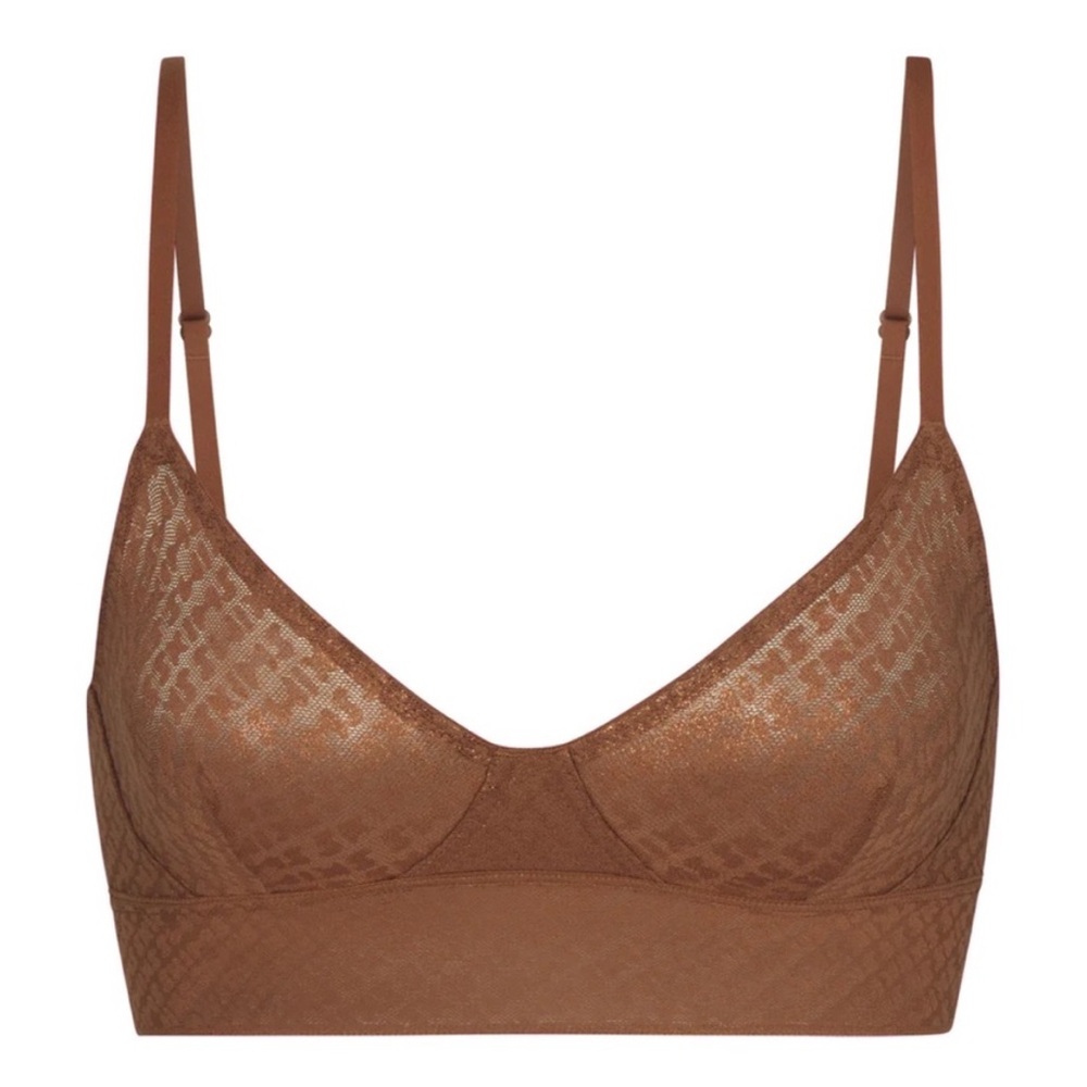 NWOT SKIMS LOGO MESH TRIANGLE BRALETTE - XS